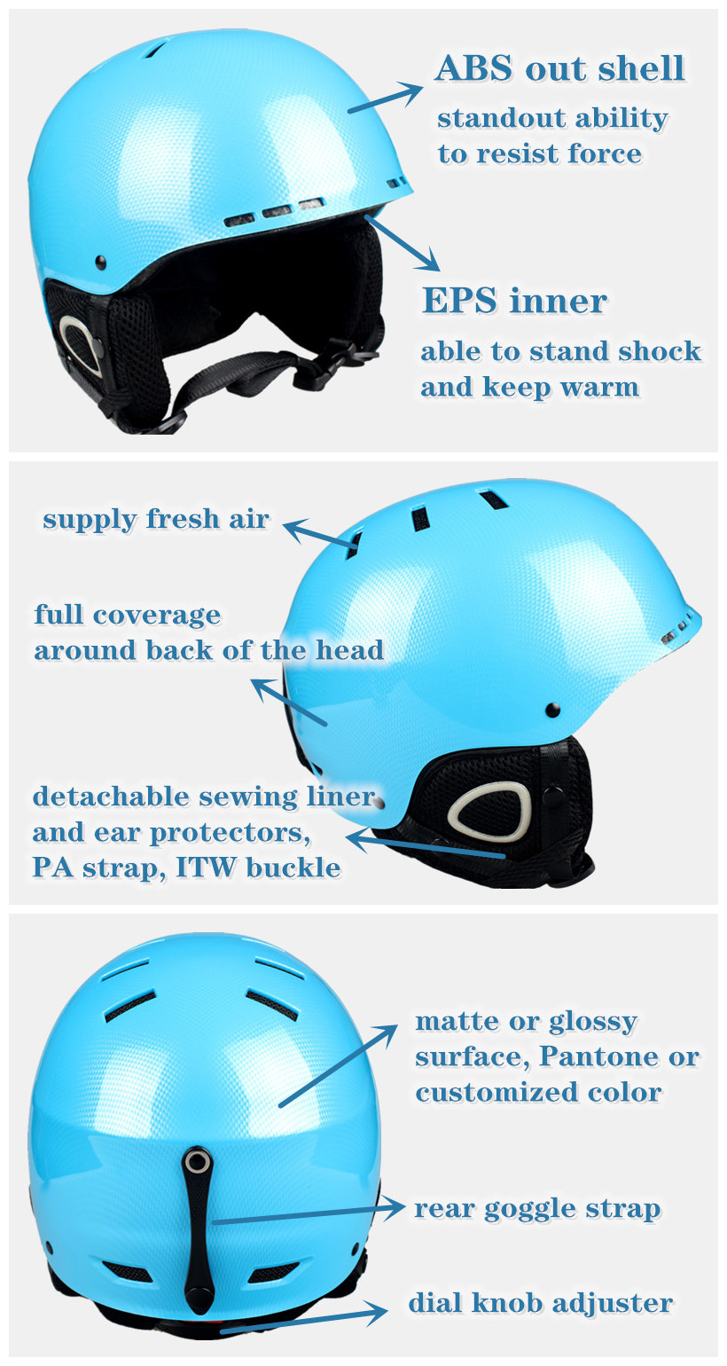 casco de esquí azul