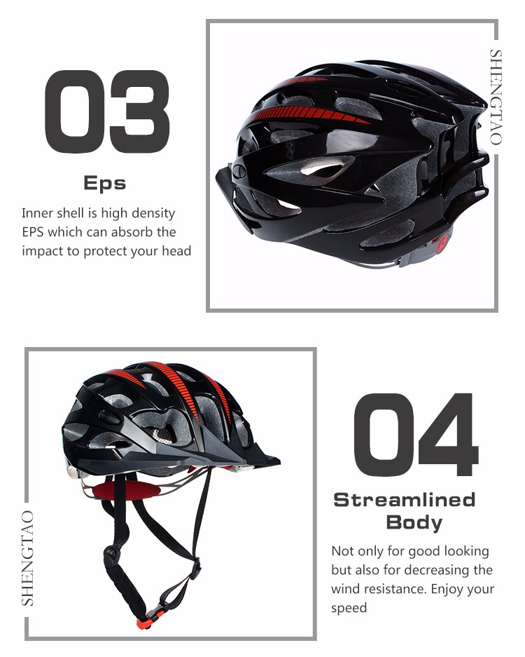 Casque de protection pour vélo adulte Wind Cross noir rouge avec visière, casque respirant